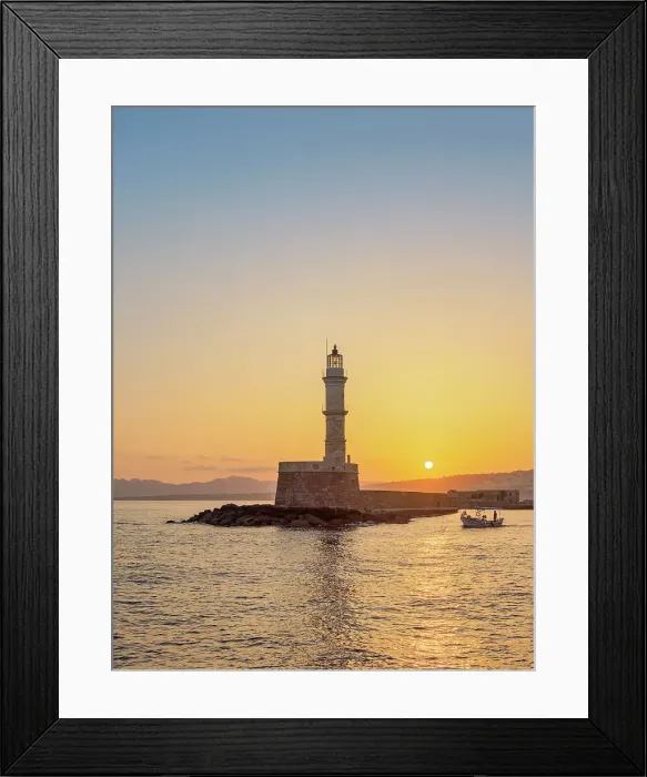 Framed Print : Venetian Lighthouse at sunrise, City of Chania, Crete, Greece Framed Print : Venetian Lighthouse at sunrise, City of Chania, Crete, Greece