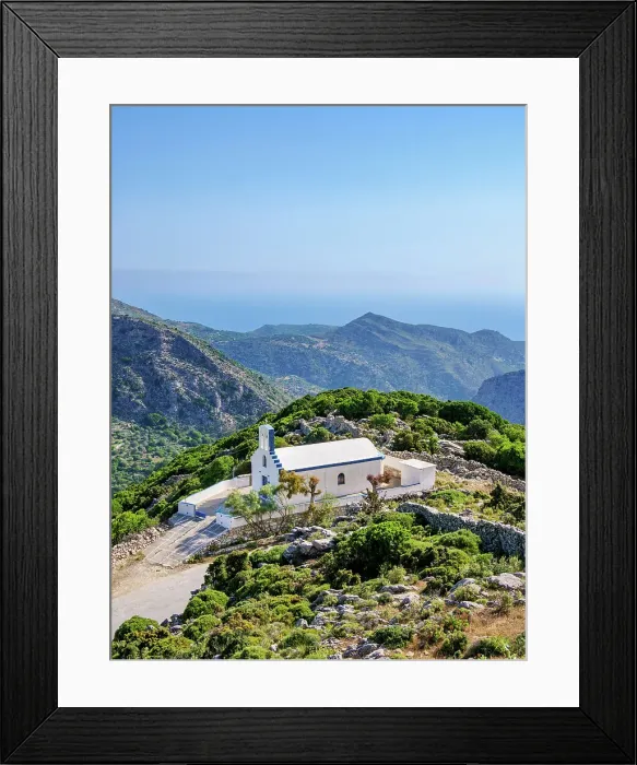 Framed Print : Church near Koronos Village, elevated view, Naxos Island, Cyclades, Greece Framed Print : Church near Koronos Village, elevated view, Naxos Island, Cyclades, Greece