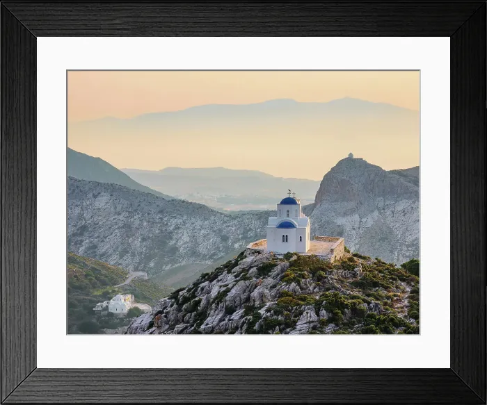 Framed Print : Prophet Elias Church at sunset, Naxos Island, Cyclades, Greece