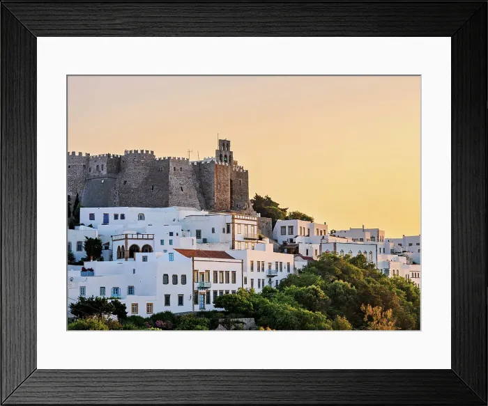 Framed Print : Monastery of Saint-John the Theologian at sunset, Patmos Chora, Patmos Island, Dodecanese, Greece Framed Print : Monastery of Saint-John the Theologian at sunset, Patmos Chora, Patmos Island, Dodecanese, Greece