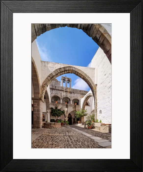 Framed Print : Monastery of Saint-John the Theologian, patio interior, Patmos Chora, Patmos Island, Dodecanese, Greece Framed Print : Monastery of Saint-John the Theologian, patio interior, Patmos Chora, Patmos Island, Dodecanese, Greece