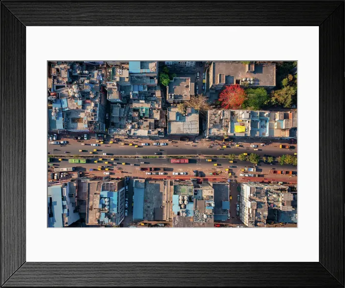 Framed Print : Aerial view of historical and tourist attractions capital city New Delhi, India Framed Print : Aerial view of historical and tourist attractions capital city New Delhi, India