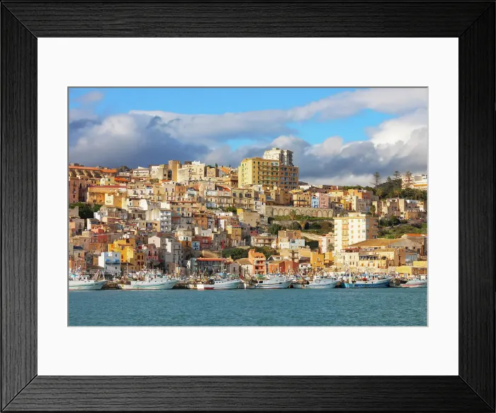 Framed Print : View of Sciacca harbour, Sciacca, Agrigento district, Sicily, Italy Framed Print : View of Sciacca harbour, Sciacca, Agrigento district, Sicily, Italy