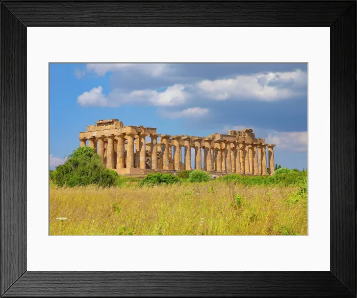 Framed Print : Temple of Hera or Temple E, Selinunte Archaeological Park, Selinunte, Sicily, Italy Framed Print : Temple of Hera or Temple E, Selinunte Archaeological Park, Selinunte, Sicily, Italy