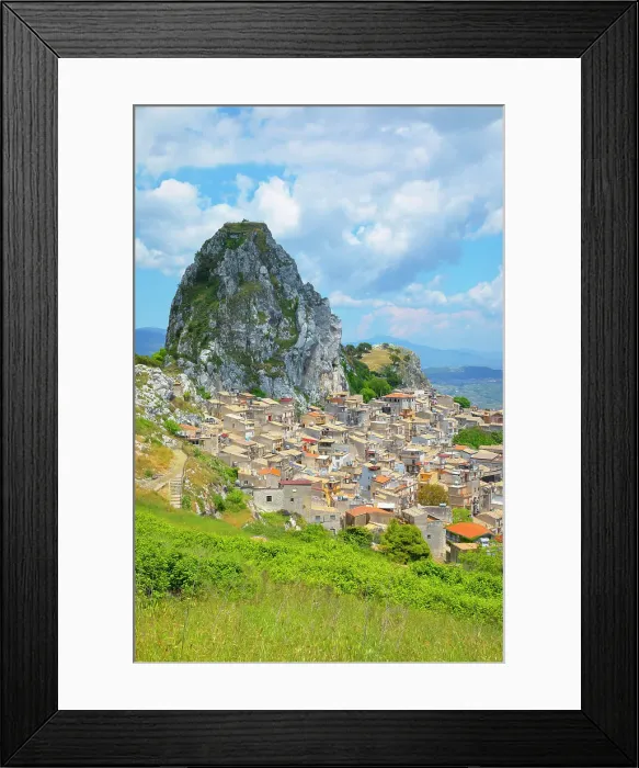 Framed Print : View of Caltabellotta village, Caltabellotta, Agrigento district, Sicily, Italy