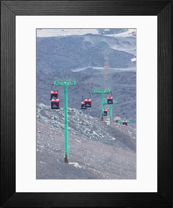 Framed Print : Mount etna cable car, Etna, Sicily, Italy