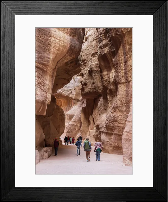 Framed Print : The Siq, a narrow canyon passage leading to The Treasuary, Petra, Jordan Framed Print : The Siq, a narrow canyon passage leading to The Treasuary, Petra, Jordan