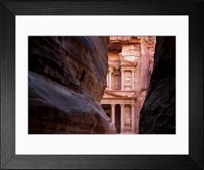 Framed Print : The Siq, a narrow canyon passage leading to The Treasuary, Petra, Jordan Framed Print : The Siq, a narrow canyon passage leading to The Treasuary, Petra, Jordan