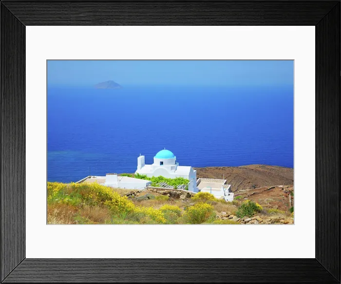Framed Print : Panagia Skopiani church, high angle view, Serifos Island, Cyclades Islands, Greece