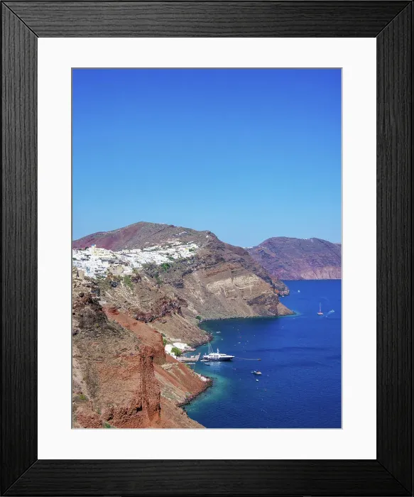 Framed Print : Caldera and Oia Village, Santorini or Thira Island, Cyclades, Greece Framed Print : Caldera and Oia Village, Santorini or Thira Island, Cyclades, Greece