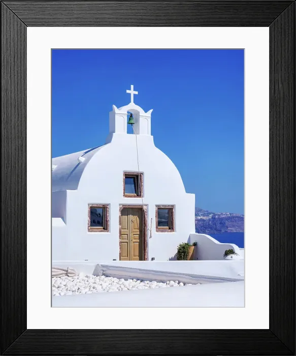 Framed Print : Parekklesi Holy Chapel, Oia Village, Santorini or Thira Island, Cyclades, Greece Framed Print : Parekklesi Holy Chapel, Oia Village, Santorini or Thira Island, Cyclades, Greece
