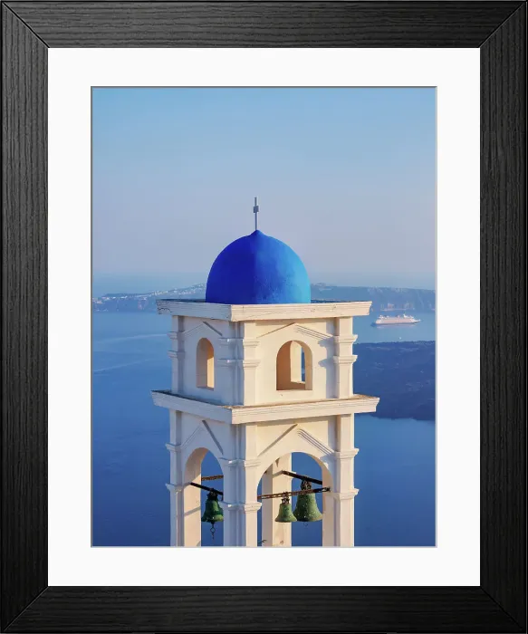 Framed Print : Bell Tower of the Church of the Resurrection of the Lord at sunset, Imerovigli, Santorini or Thira Island, Cyclades, Greece Framed Print : Bell Tower of the Church of the Resurrection of the Lord at sunset, Imerovigli, Santorini or Thira Island, Cyclades, Greece