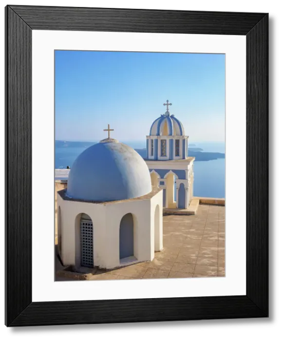 Framed Print : Catholic Church of Saint Mark the Evangelist, Fira, Santorini or Thira Island, Cyclades, Greece