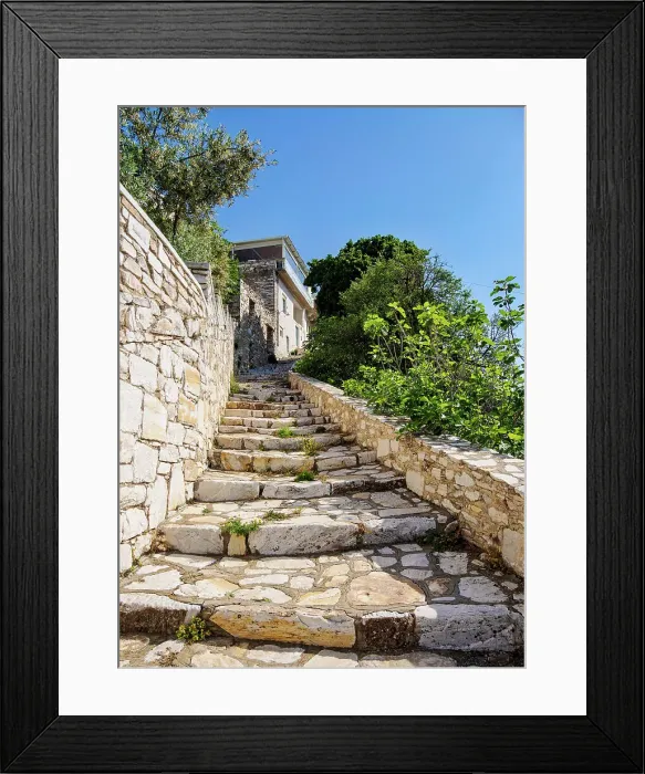 Framed Print : Stairway at Apeiranthos Village, Naxos Island, Cyclades, Greece Framed Print : Stairway at Apeiranthos Village, Naxos Island, Cyclades, Greece