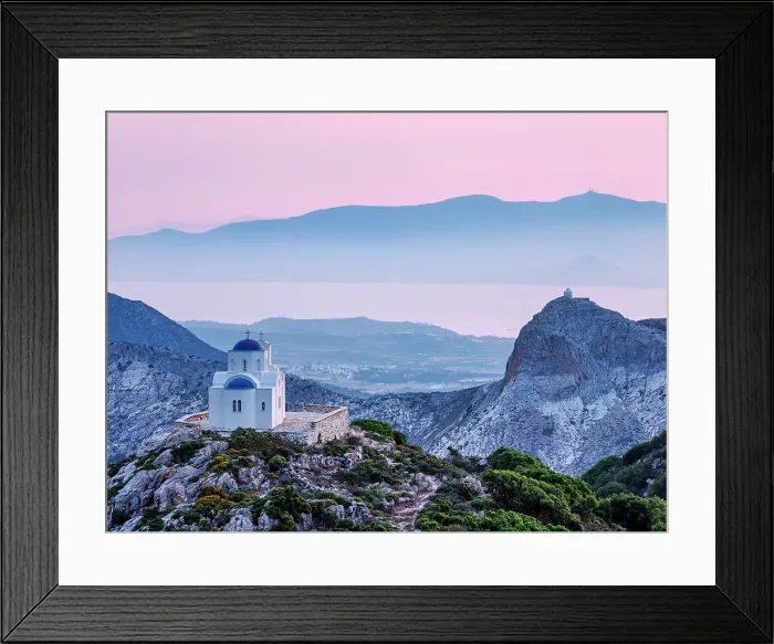 Framed Print : Prophet Elias Church at dusk, Naxos Island, Cyclades, Greece