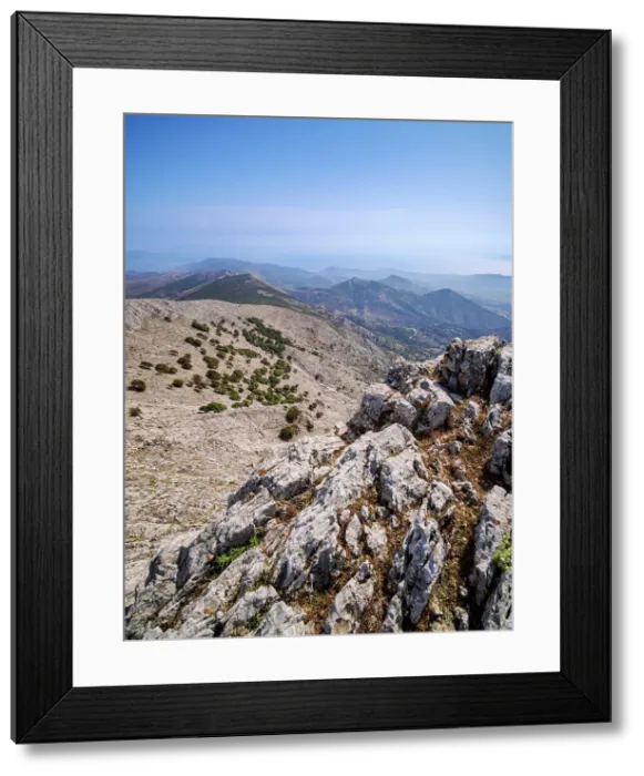 Framed Print : Landscape seen from the peak of Mount Zas or Zeus, Naxos Island, Cyclades, Greece Framed Print : Landscape seen from the peak of Mount Zas or Zeus, Naxos Island, Cyclades, Greece