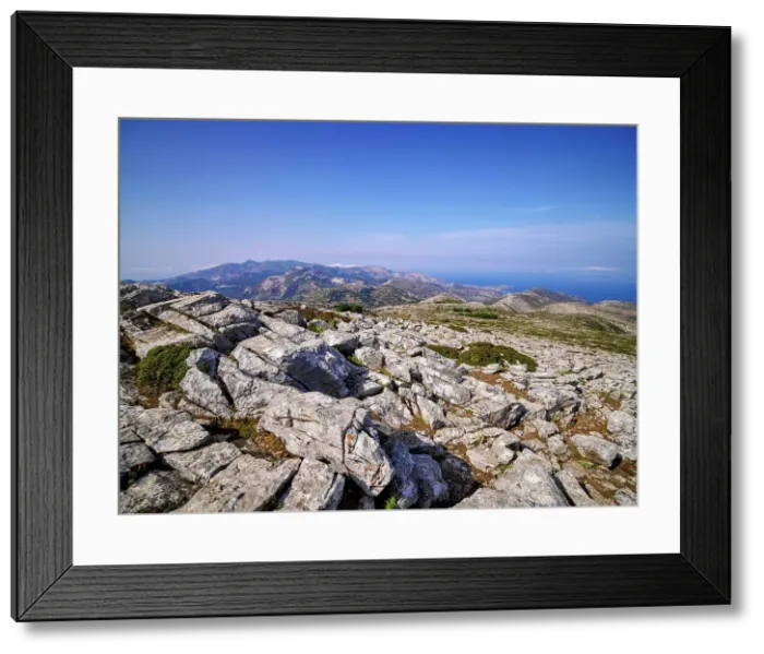 Framed Print : Landscape seen from the peak of Mount Zas or Zeus, Naxos Island, Cyclades, Greece Framed Print : Landscape seen from the peak of Mount Zas or Zeus, Naxos Island, Cyclades, Greece