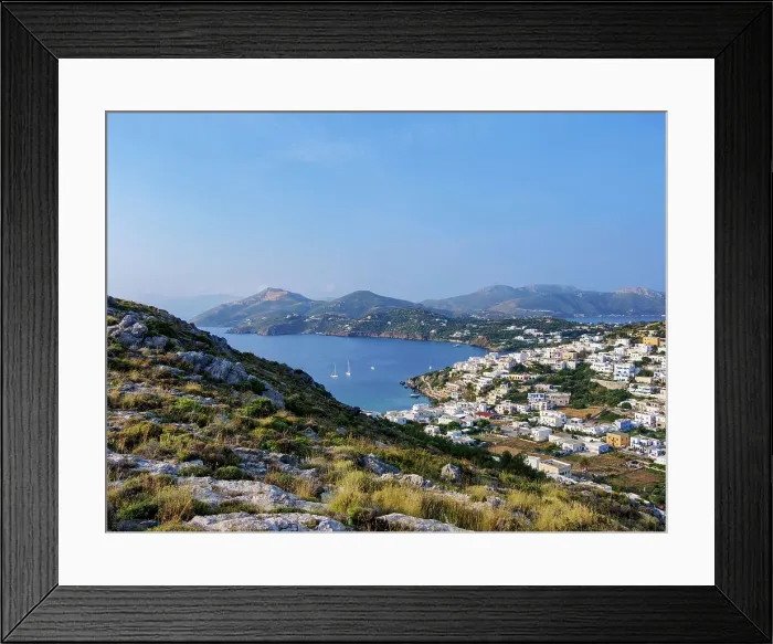 Framed Print : Pandeli Bay, elevated view, Leros Island, Dodecanese, Greece Framed Print : Pandeli Bay, elevated view, Leros Island, Dodecanese, Greece