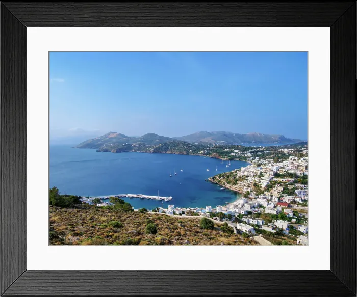 Framed Print : Pandeli Bay, elevated view, Leros Island, Dodecanese, Greece Framed Print : Pandeli Bay, elevated view, Leros Island, Dodecanese, Greece