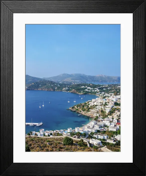 Framed Print : Pandeli Bay, elevated view, Leros Island, Dodecanese, Greece Framed Print : Pandeli Bay, elevated view, Leros Island, Dodecanese, Greece