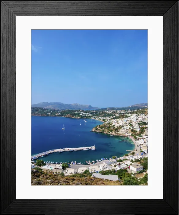 Framed Print : Pandeli Fishing Port, elevated view, Leros Island, Dodecanese, Greece Framed Print : Pandeli Fishing Port, elevated view, Leros Island, Dodecanese, Greece