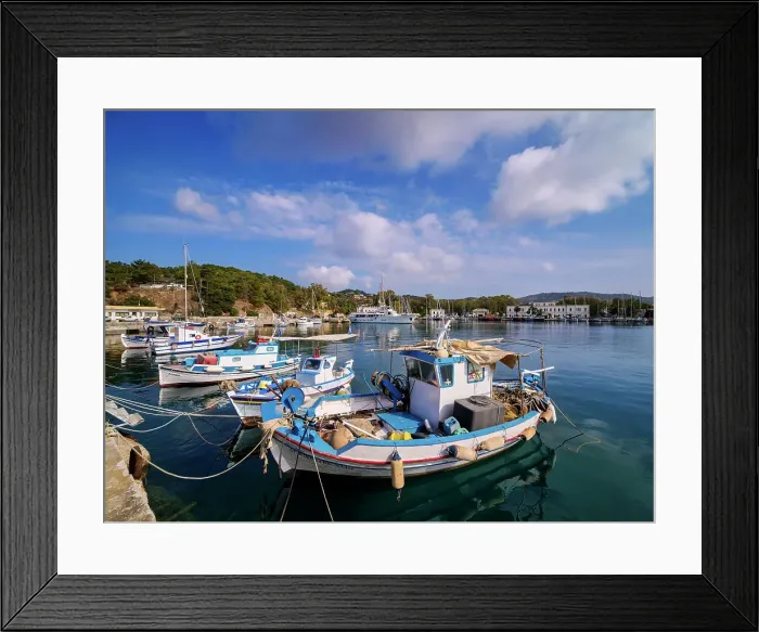 Framed Print : Port in Lakki Town, Leros Island, Dodecanese, Greece Framed Print : Port in Lakki Town, Leros Island, Dodecanese, Greece