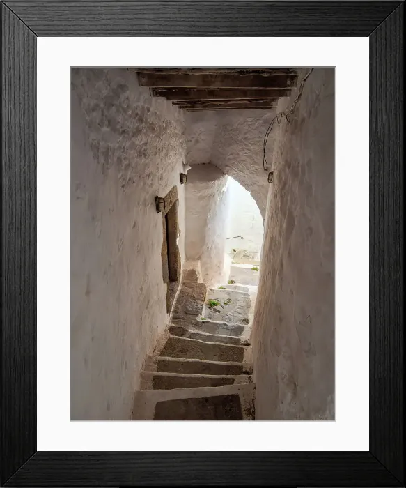 Framed Print : Street of Patmos Chora, Patmos Island, Dodecanese, Greece Framed Print : Street of Patmos Chora, Patmos Island, Dodecanese, Greece