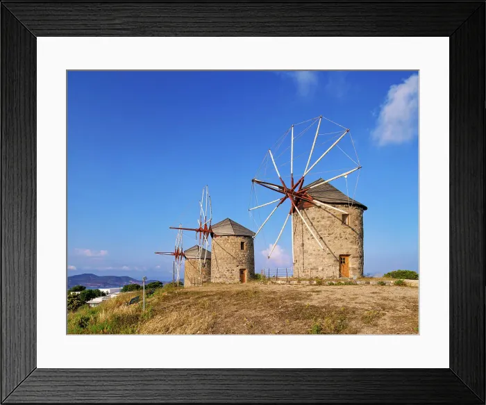 Framed Print : Windmills of Patmos Chora, Patmos Island, Dodecanese, Greece Framed Print : Windmills of Patmos Chora, Patmos Island, Dodecanese, Greece