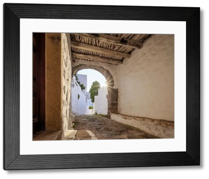 Framed Print : Street of Patmos Chora, Patmos Island, Dodecanese, Greece Framed Print : Street of Patmos Chora, Patmos Island, Dodecanese, Greece