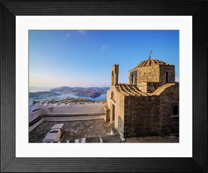 Framed Print : Church at the entrance to the Monastery of Saint-John the Theologian, Patmos Chora, Patmos Island, Dodecanese, Greece Framed Print : Church at the entrance to the Monastery of Saint-John the Theologian, Patmos Chora, Patmos Island, Dodecanese, Greece