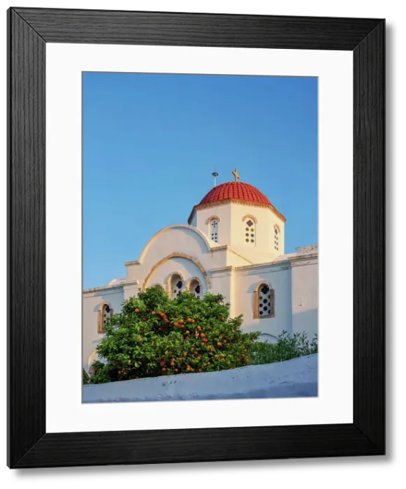 Framed Print : Church at Patmos Chora, Patmos Island, Dodecanese, Greece