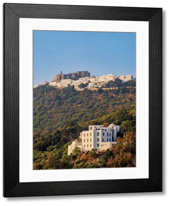 Framed Print : Cave of the Apocalypse Church and Patmos Chora with Monastery of Saint-John the Theologian at sunrise, Patmos Island, Dodecanese, Greece Framed Print : Cave of the Apocalypse Church and Patmos Chora with Monastery of Saint-John the Theologian at sunrise, Patmos Island, Dodecanese, Greece