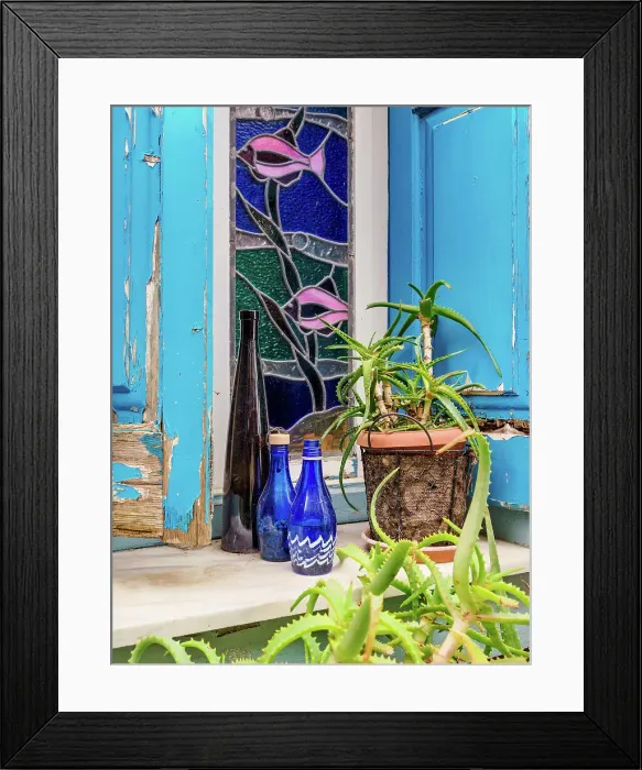 Framed Print : The Blue Street, detailed view, Pythagoreio, Samos Island, North Aegean, Greece Framed Print : The Blue Street, detailed view, Pythagoreio, Samos Island, North Aegean, Greece