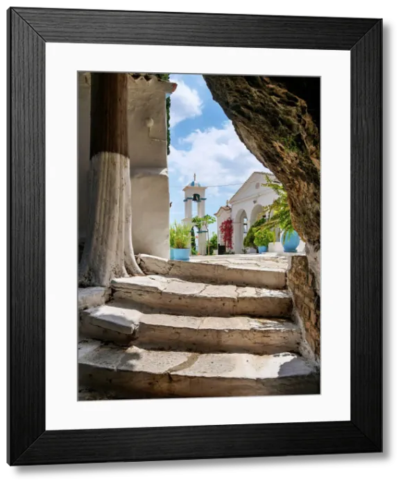 Framed Print : Entrance to the Cave Chapel, Panagia Spiliani Monastery, Pythagoreio, Samos Island, North Aegean, Greece Framed Print : Entrance to the Cave Chapel, Panagia Spiliani Monastery, Pythagoreio, Samos Island, North Aegean, Greece
