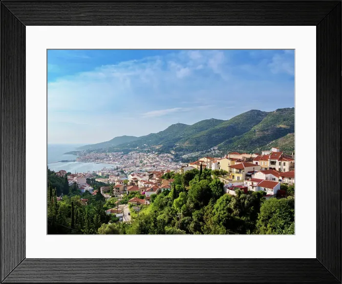 Framed Print : Ano Vathy and Samos Town, elevated view, Samos Island, North Aegean, Greece Framed Print : Ano Vathy and Samos Town, elevated view, Samos Island, North Aegean, Greece