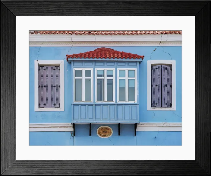 Framed Print : House at the waterfront, detailed view, Samos Town, Samos Island, North Aegean, Greece Framed Print : House at the waterfront, detailed view, Samos Town, Samos Island, North Aegean, Greece