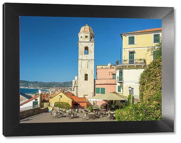 Europe, Italy, Liguria, The piazza of the church of Cervo