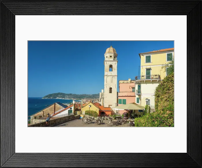 Framed Print : Europe, Italy, Liguria, The piazza of the church of Cervo Framed Print : Europe, Italy, Liguria, The piazza of the church of Cervo