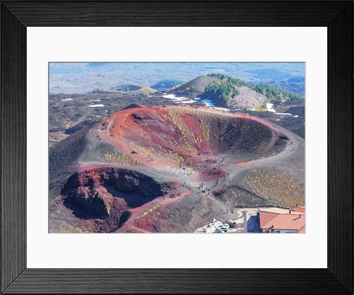 Framed Print : Crateri Silvestri, high angle view, Etna, Sicily, Italy