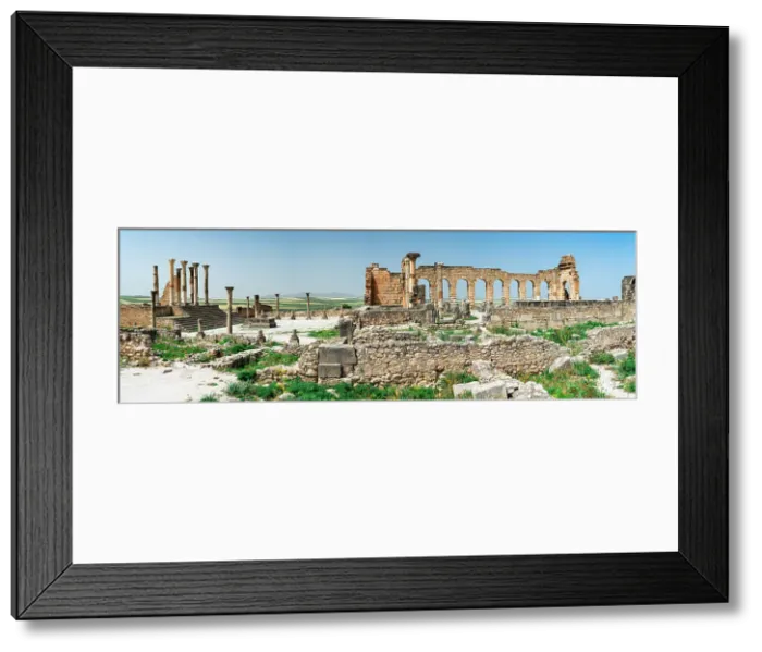 Framed Print : Forum and Capitolin Temple at the Roman city of Volubilis, Meknes, Morocco Framed Print : Forum and Capitolin Temple at the Roman city of Volubilis, Meknes, Morocco