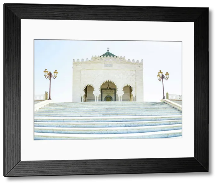 Framed Print : Marble steps and facade of Mausoleum of Mohammed V, Rabat, Morocco Framed Print : Marble steps and facade of Mausoleum of Mohammed V, Rabat, Morocco
