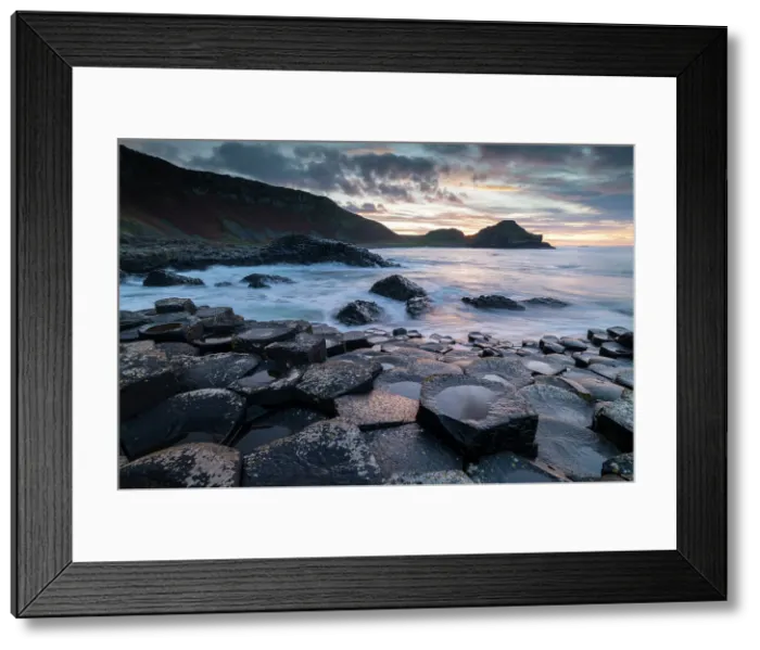 Framed Print : Sunset over the Giant's Causeway World Heritage Site on the Causeway Coast, Bushmills, County Antrim, Northern Ireland. Autumn (November) 2022 Framed Print : Sunset over the Giant's Causeway World Heritage Site on the Causeway Coast, Bushmills, County Antrim, Northern Ireland. Autumn (November) 2022