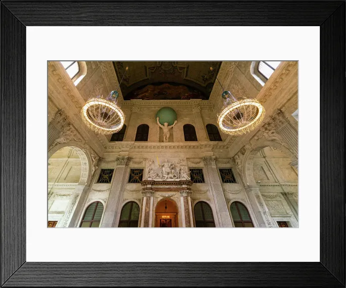 Framed Print : Chandeliers at Citizen's hall of Royal Palace Amsterdam on Dam Square, Amsterdam, Netherlands Framed Print : Chandeliers at Citizen's hall of Royal Palace Amsterdam on Dam Square, Amsterdam, Netherlands