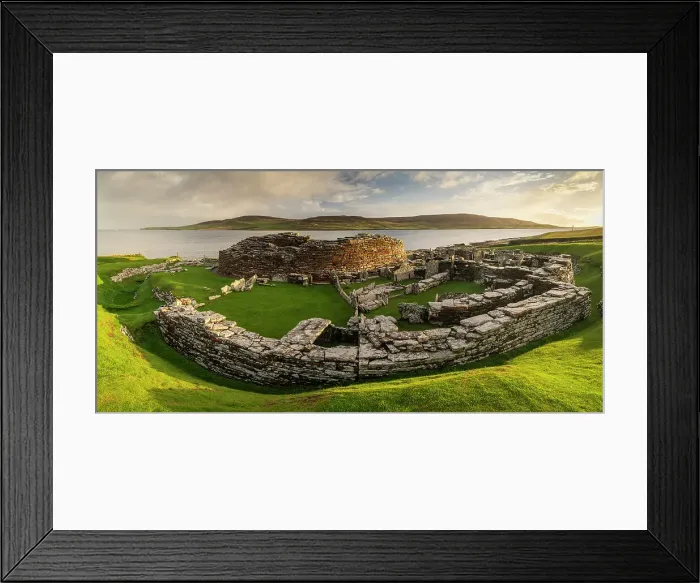 Framed Print : Early morning sunshine at the Iron Age Broch of Gurness on Mainland Orkney, Scotland. Autumn (October) 2022 Framed Print : Early morning sunshine at the Iron Age Broch of Gurness on Mainland Orkney, Scotland. Autumn (October) 2022