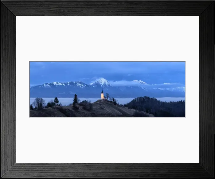 Framed Print : Church of St. Primoz and Storzic Mountain, Jamnik, Slovenia Framed Print : Church of St. Primoz and Storzic Mountain, Jamnik, Slovenia