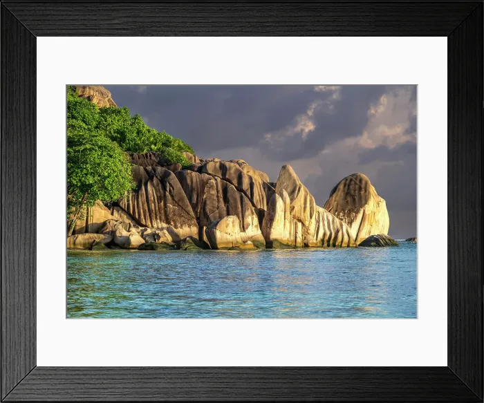 Framed Print : Sunset, Anse Source d'Argent, La Digue, Seychelles Framed Print : Sunset, Anse Source d'Argent, La Digue, Seychelles
