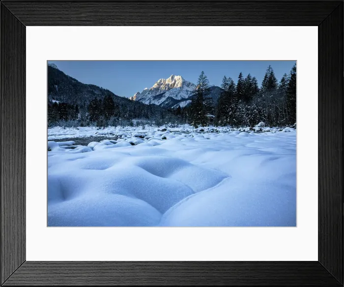Framed Print : Zelenci Springs in winter, Julian Alps, Kranjska Gora, Slovenia