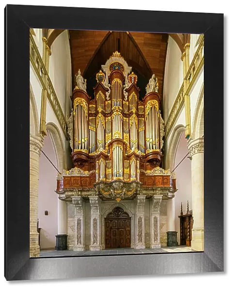 Pipe Organs inside De Oude Kerk Church, Oudekerksplein, Amsterdam, Netherlands