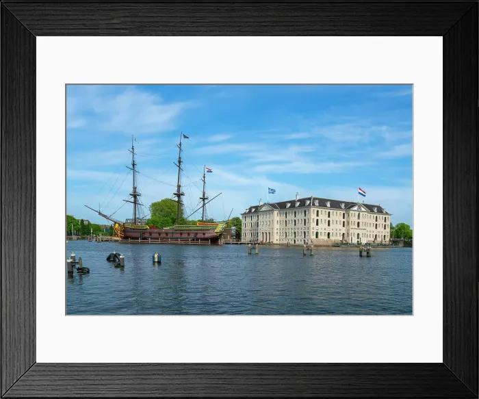 Framed Print : Replica of The Amsterdam moored in Amstel river and National Maritime Museum, Community Marineterrein, Amsterdam, Netherlands Framed Print : Replica of The Amsterdam moored in Amstel river and National Maritime Museum, Community Marineterrein, Amsterdam, Netherlands
