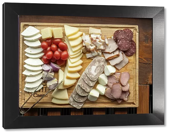Platter of Cheese and Ham, Caezu Hotel, Nucsoara, Arges County, Muntenia, Romania